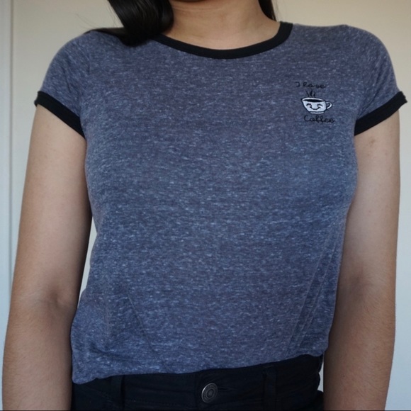 Wet Seal Tops - Wet Seal Blue Ringer Tee